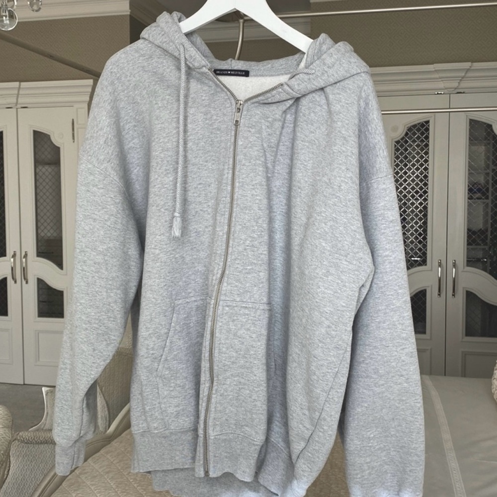 Brandy Melville gray zip up